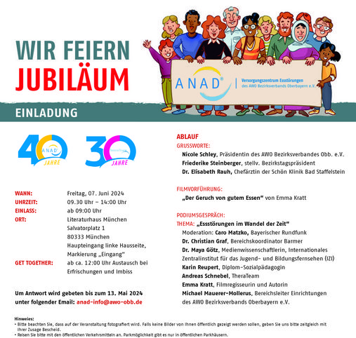 Jubiläumsfeier 40 Jahre ANAD VZ Essstörungen